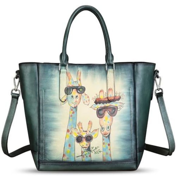 Genuine Textured Satchel For Hand Painted Textured Top Handle Bag Handmade